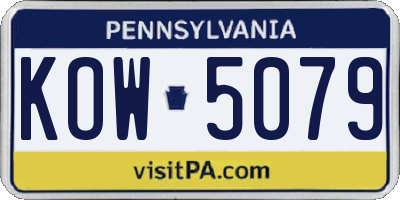 PA license plate KOW5079