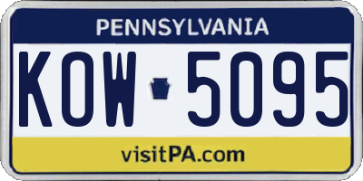 PA license plate KOW5095