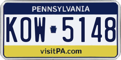 PA license plate KOW5148