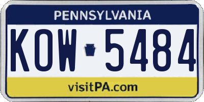 PA license plate KOW5484