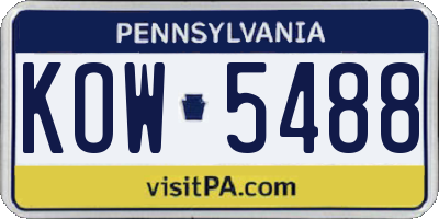 PA license plate KOW5488