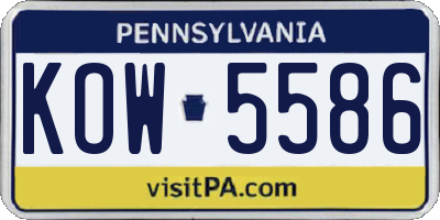 PA license plate KOW5586