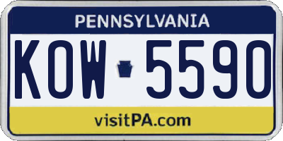 PA license plate KOW5590