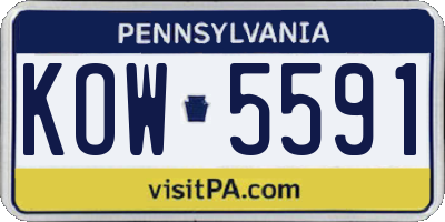 PA license plate KOW5591