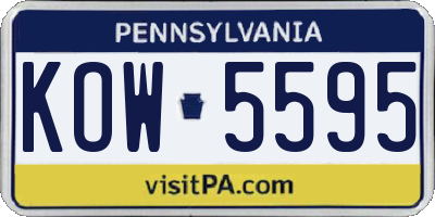 PA license plate KOW5595