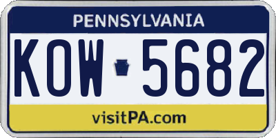 PA license plate KOW5682