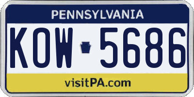 PA license plate KOW5686