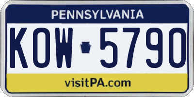 PA license plate KOW5790