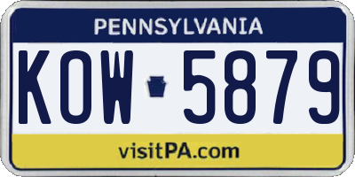 PA license plate KOW5879