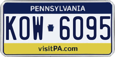PA license plate KOW6095