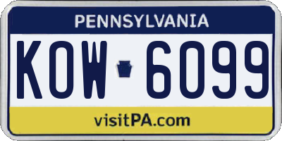 PA license plate KOW6099