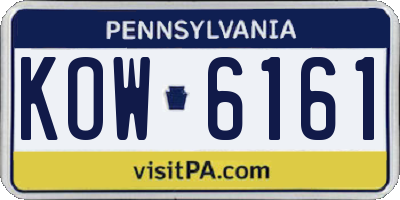 PA license plate KOW6161