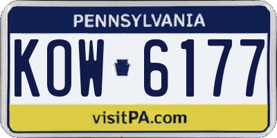 PA license plate KOW6177