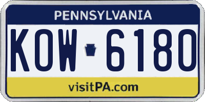 PA license plate KOW6180