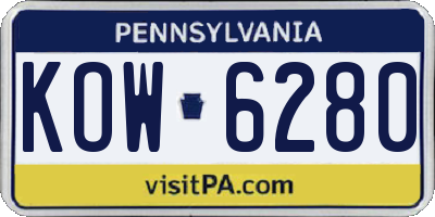PA license plate KOW6280