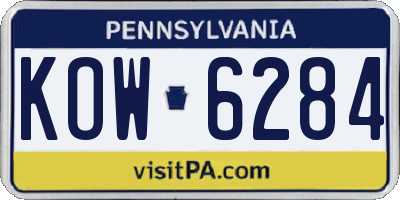 PA license plate KOW6284