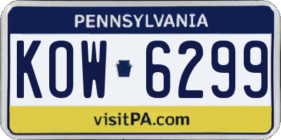 PA license plate KOW6299
