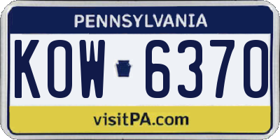 PA license plate KOW6370
