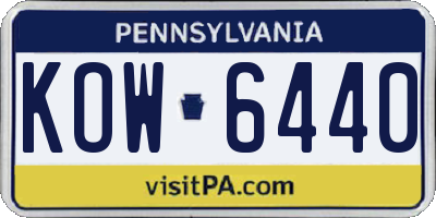 PA license plate KOW6440