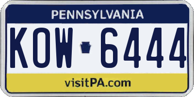 PA license plate KOW6444