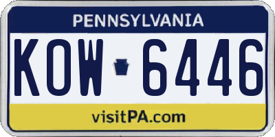 PA license plate KOW6446