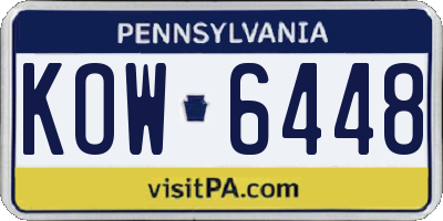 PA license plate KOW6448