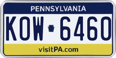 PA license plate KOW6460