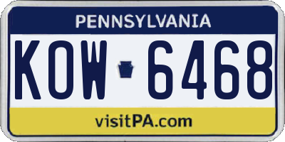PA license plate KOW6468