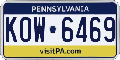 PA license plate KOW6469