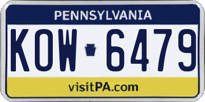 PA license plate KOW6479