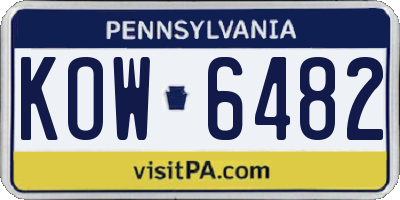 PA license plate KOW6482