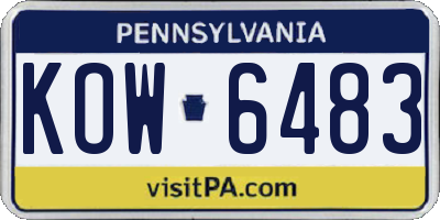 PA license plate KOW6483