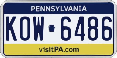 PA license plate KOW6486