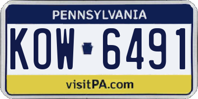 PA license plate KOW6491