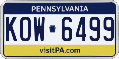 PA license plate KOW6499