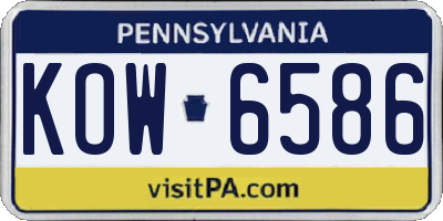 PA license plate KOW6586