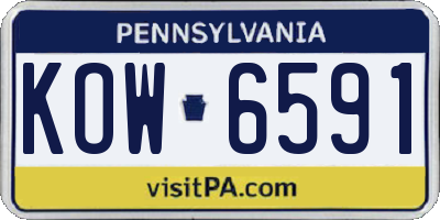 PA license plate KOW6591