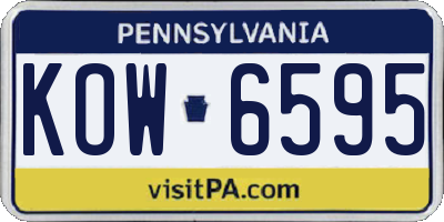 PA license plate KOW6595