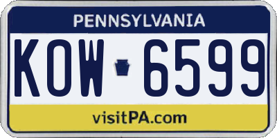 PA license plate KOW6599