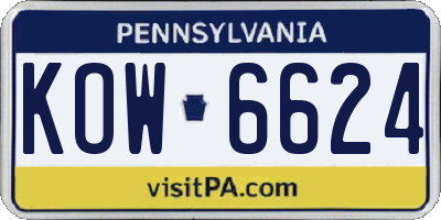 PA license plate KOW6624