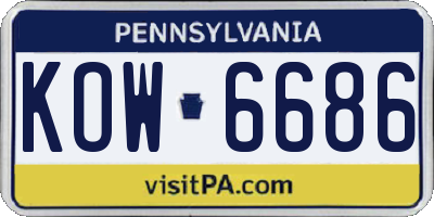 PA license plate KOW6686