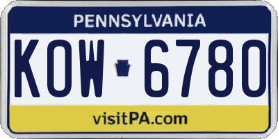 PA license plate KOW6780