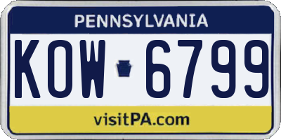 PA license plate KOW6799
