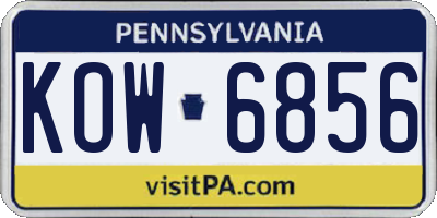 PA license plate KOW6856