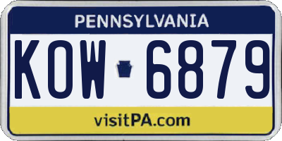 PA license plate KOW6879