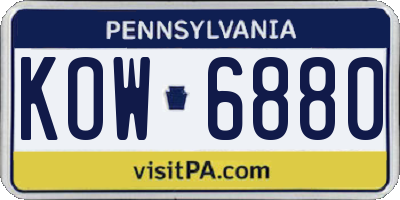 PA license plate KOW6880