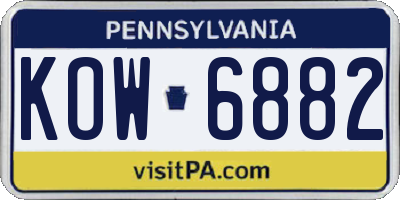 PA license plate KOW6882
