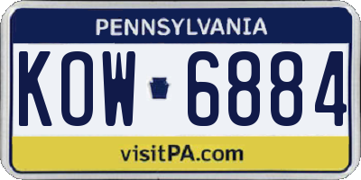 PA license plate KOW6884