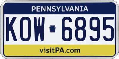PA license plate KOW6895