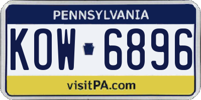 PA license plate KOW6896
